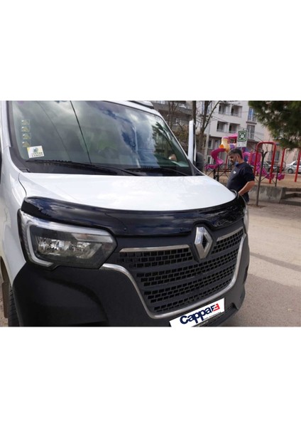 Renault Master Ön Kaput Koruyucu Rüzgarlık Deflektör Akrilik Abs 4mm Parlak Siyah 2019->