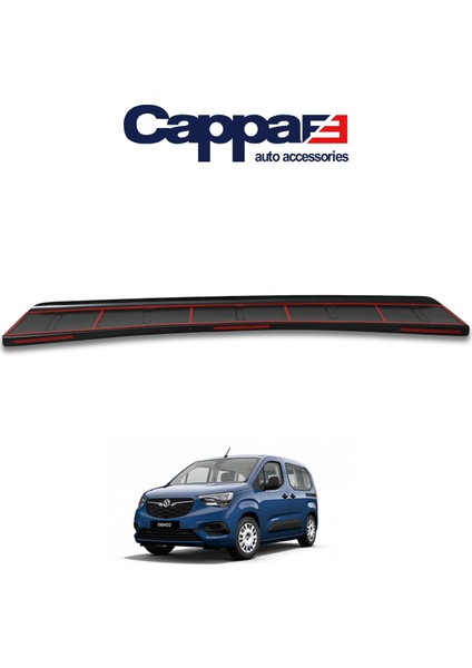 Opel Combo E Arka Tampon Üstü Koruma Akrilik Abs Parlak Siyah 2018->
