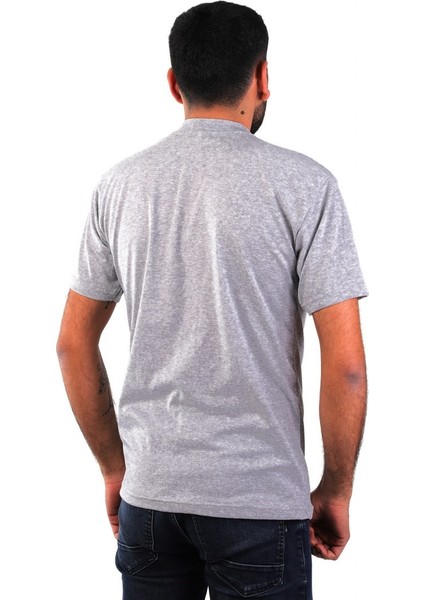 Eserıs V Yaka Kısa Kol Iş Tişörtü - Cepli Regular Fit Gri 4xl