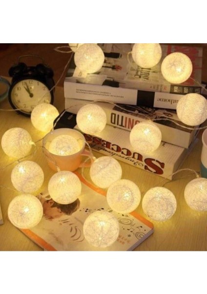 Işıklı Top Şeklinde Dolama Beyaz LED Süsleme 10LU LED Pilli fiyatları