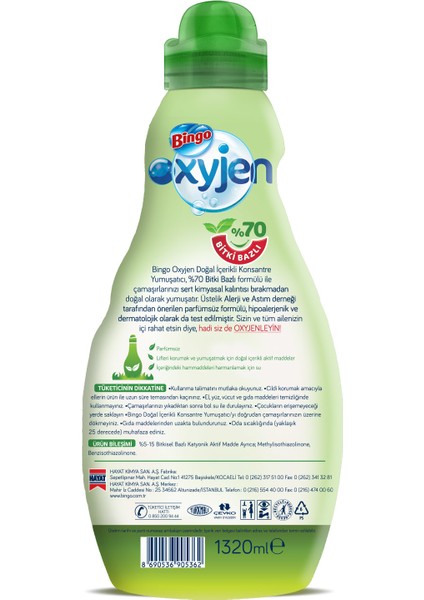 Oxyjen Konsantre Yumuşatıcı 1320 ml Parfümsüz