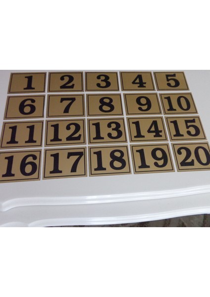 6x8 cm Yapışkanlı No 1'den 24'e Raf, Posta Kutusu, Dolap, Ayakkabılık, Kapı Numarası