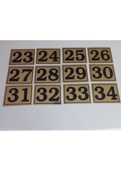 6x8 cm Yapışkanlı No 1'den 24'e Raf, Posta Kutusu, Dolap, Ayakkabılık, Kapı Numarası