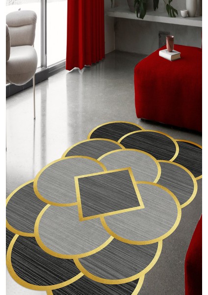 Cappio Siyah Gold Detaylı Halı