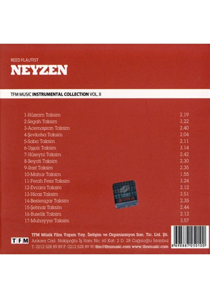 Neyzen -17 Seçme Klasik Eser - CD