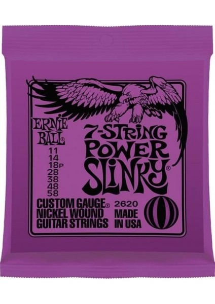 Power Slinky 11-58 7 Telli Nickel Wound Elektro Gitar Teli
