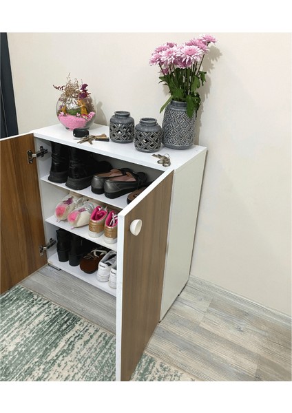 Ayakkabılık Ceviz Çok Amaçlı Dolap Hol & Mutfak & Banyo & Ofis & Balkon