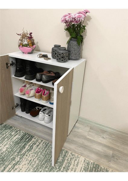 Moda Feneri Cordoba Ayakkabılık Çok Amaçlı Dolap 2 Kapaklı 3 Raflı Mutfak Hol Banyo Balkon Ofis