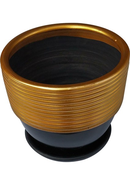 Dekoratif Tabaklı Seramik Saksı 23 x 25 cm fırsatları