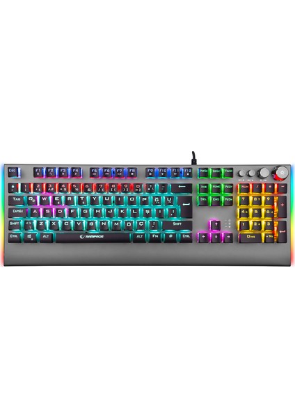 Kb-R210 FAVORY Rainbow Aydınlatmalı Kristal Blue Switch Mekanik Gaming Oyuncu Klavyesi