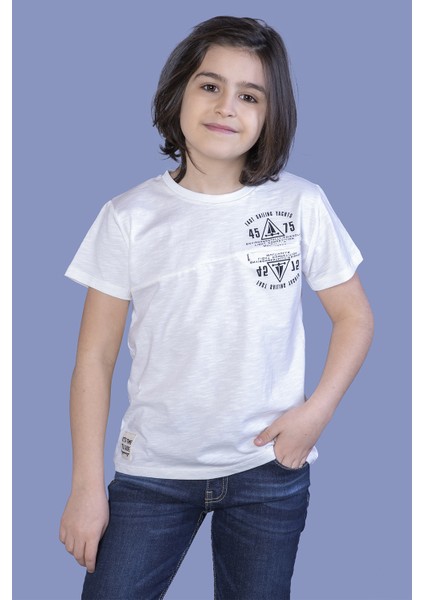 Erkek Çocuk Çizgili Cepli T-Shirt