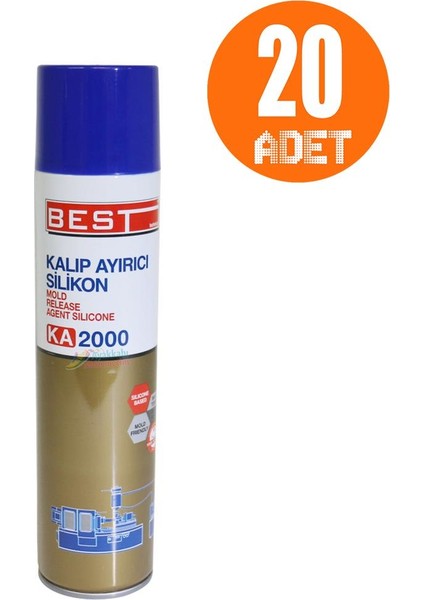 KA2000 Silikon Bazlı Kalıp Ayırıcı Sprey 400 ml 20 Adet