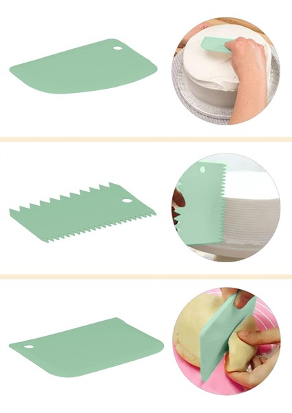 3'Lü Hamur Kesici Kazıyıcı Dekoratör Set