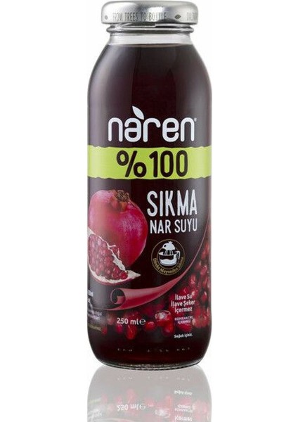 % 100 Sıkma Nar Suyu 250 ml