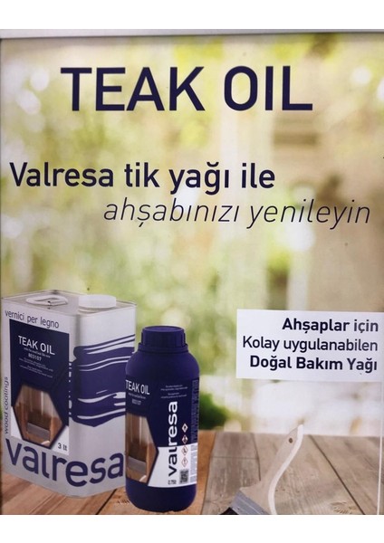 Valresa Ithal Teak Oil - Valresa Ithal Tik Yağı 0,75 Lt