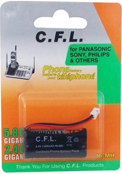 2.4V 1100MAH Aaa Telsiz Telefon Pili 2 Kablolu