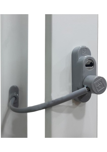 5 Adet Çelik Halatlı Anahtarlı Pvc Pencere Emniyet Çocuk Kilidi
