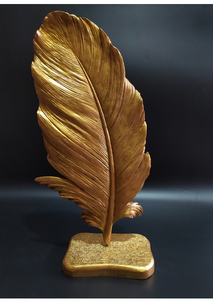 Dekoratif Golden Tekli Tüy Biblo