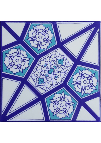 20*20 Cm CÇ3A Iznik Çini Karo 5' Li 1 Paket