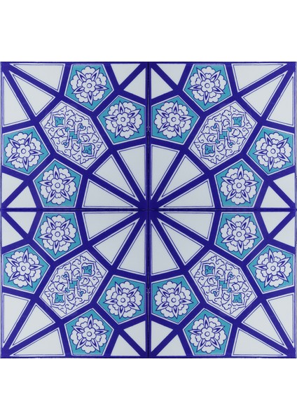 20*20 Cm CÇ3A Iznik Çini Karo 5' Li 1 Paket