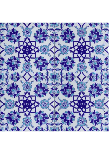 20*20 Cm Cç10 Iznik Çini Karo 5' Li 1 Paket