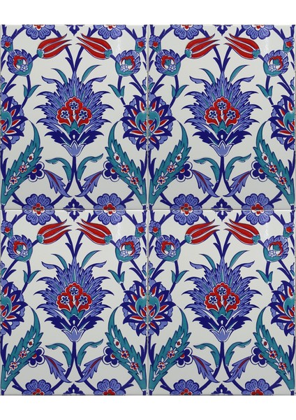 20*25 Cm CÇ1019 Kütahya Çini Karo 5' Li 1 Paket