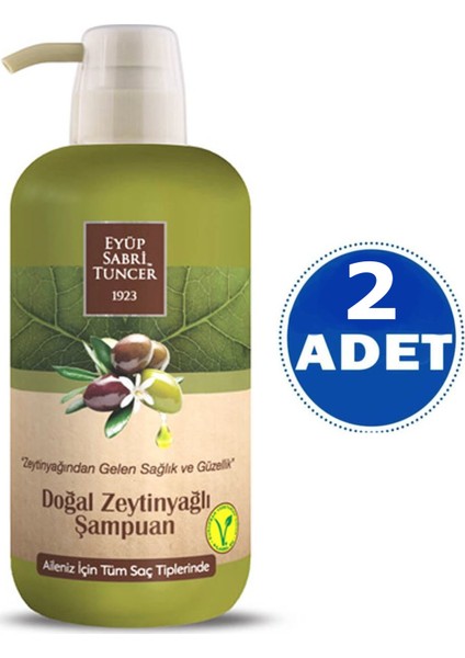 Doğal Zeytinyağlı Şampuan 600 ml 2 Adet