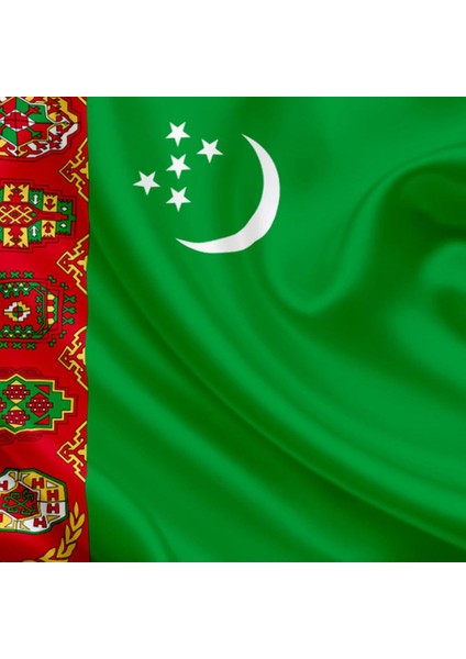 Türkmenistan Gönder Bayrağı Raşel Kumaş 70 x 105 cm fiyatları