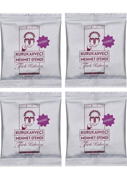 Türk Kahve Kafeinsiz 50 gr 4'lü