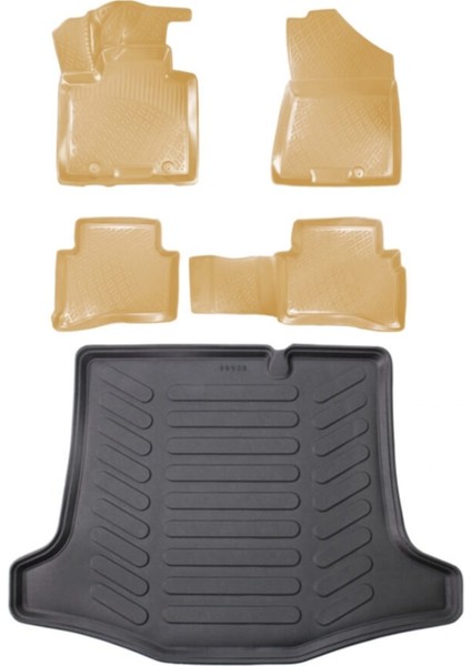 Honda Civic SEDAN 2012-2016 BEJ 3D Havuzlu Paspas+Bagaj Havuzu Set