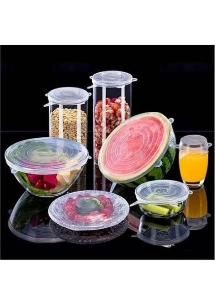 GizemceTicaret 6'lı Silikon-Streç Kapak Gıda Bonesi