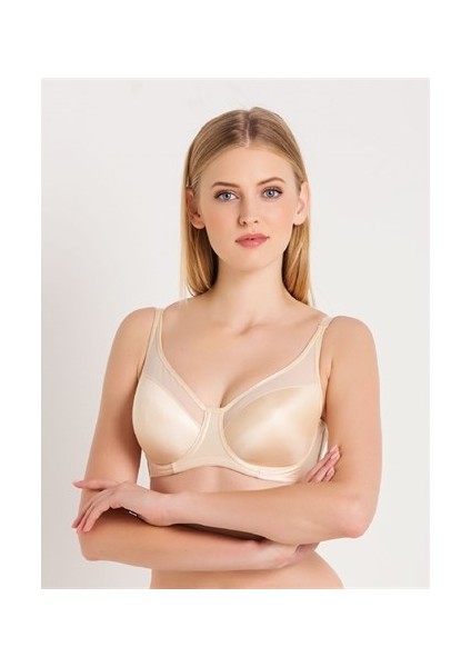 1783 Düz Kumaşlı Büyük Beden Toparlayıcı Içi Boş Sütyen - Ten