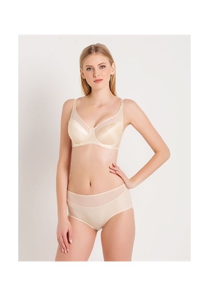 1783 Düz Kumaşlı Büyük Beden Toparlayıcı Içi Boş Sütyen - Ten fırsatları