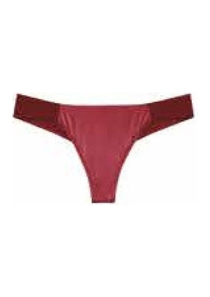 Magic Form 459 Deri Kumaşlı Brazil String Külot - Bordo