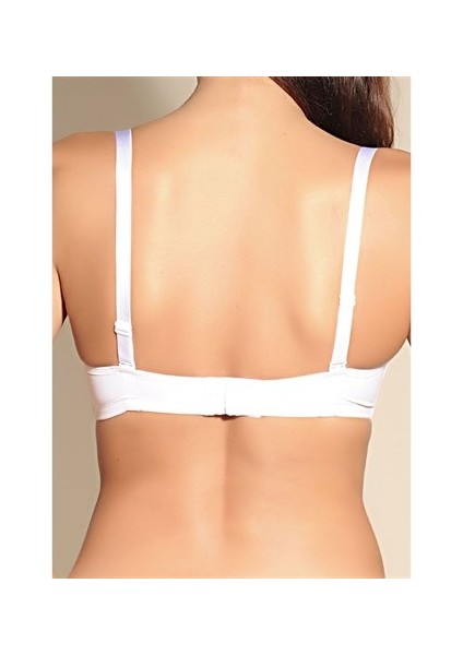 3520 Ince Süngerli Düz Kumaşlı Toparlayıcı Sütyen - Beyaz fiyatları