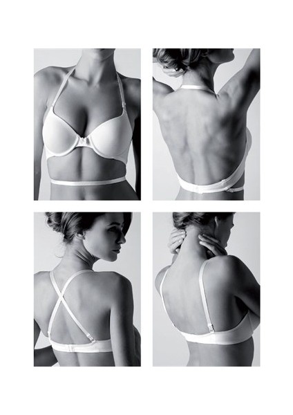 3500 Süngerli Düz Kumaşlı Fasulye Destek Dolgulu Sütyen - Siyah modelleri