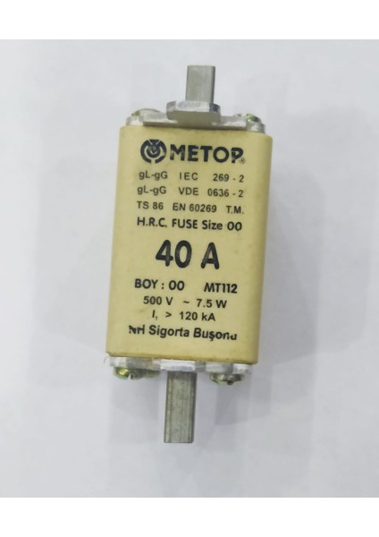 00 Boy 40 Amp.nh Sigorta Buşonu Metop
