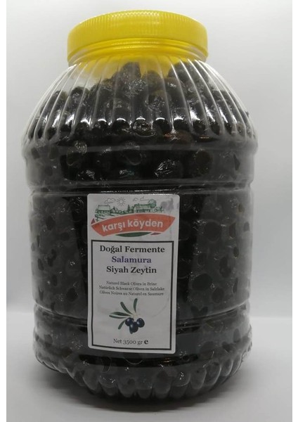 Doğal Fermente Salamura Siyah Zeytin (3500 gr - Pet Kavanoz)