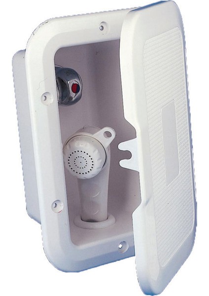 Case W/shower &mixer Tap, 5m Hose, W/lid, White