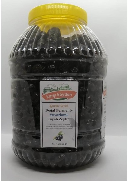 grurme Serisi Doğal Fermente Yuvarlama Siyah Zeytin (3500 gr - Pet Kavanoz)