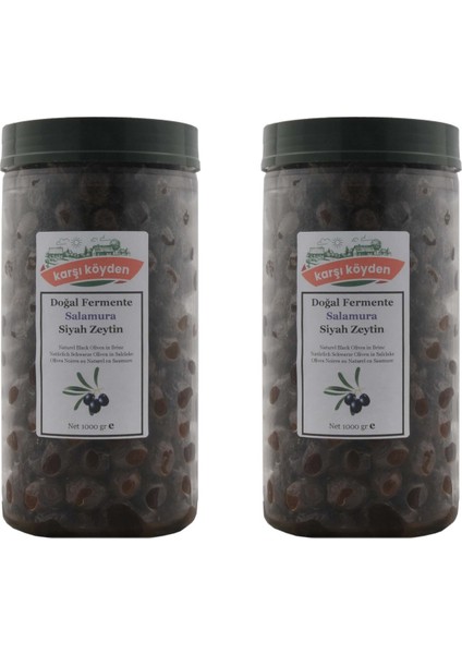 Doğal Fermente Salamura Siyah Zeytin (2 Adet x 1000 gr )