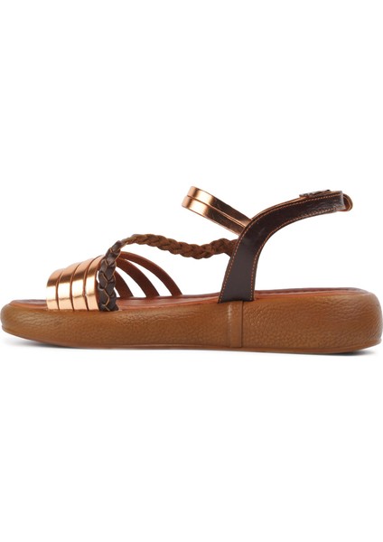 R10014 Kahve Kadın Sandalet