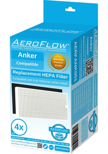 Anker Eufy Robovac 11S - 35C / 12 / 15C / 15T / 30 / 30C / 35C Filtre - 4 Adet