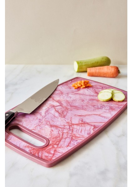 Mermer Görünümlü Oval Kesme Tahtası (2)