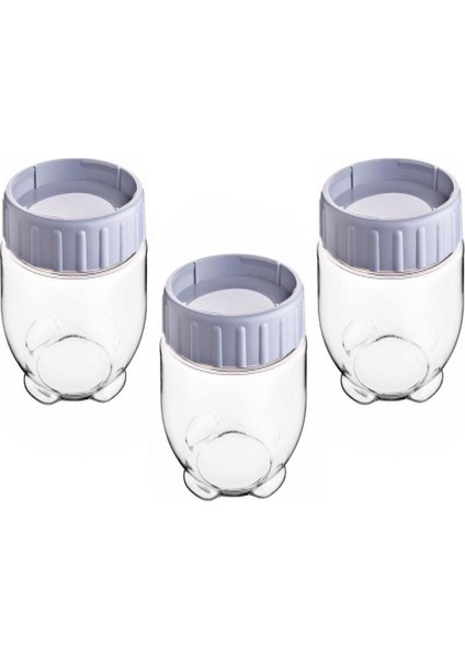 3'Lü Beyaz Little Bonny Kilitli Saklama Kabı 550 Ml