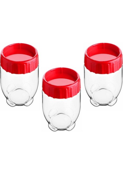 3'Lü Kırmızı Little Bonny Kilitli Saklama Kabı 550 Ml