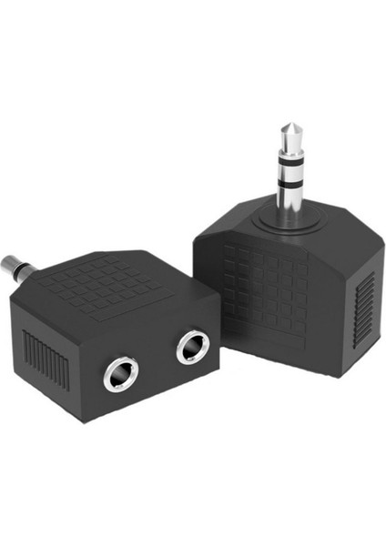 3.5mm Stereo Erkek - 2 x 3.5mm Stereo Dişi Dönüştürücü Adaptör 2'li