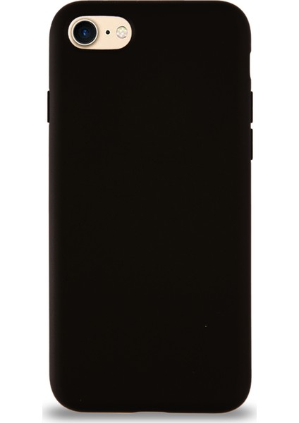 Apple iPhone 8 Kılıf Altı Kapalı Içi Kadife Lansman Silikon Arka Kapak - Siyah