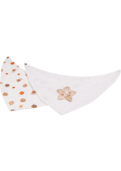 Organik Fular Önlük 2li Star Smile Turuncu