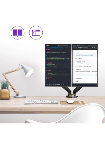 North Bayou Nb F160 Çift Kol Monitör Tutucu